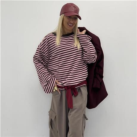 Maglia con righe a contrasto oversize MOCHA